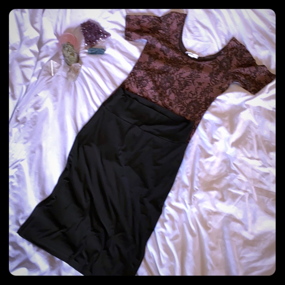 Floral top and pencil skirt